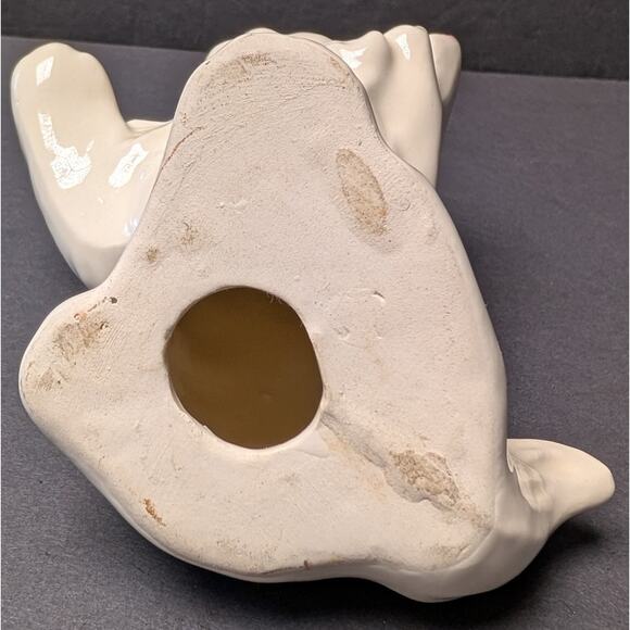 Vtg Chalkware White Kitten Cat Ceramic Hand Painted Pastel Table Decor 50s Cute - Picture 5 of 7